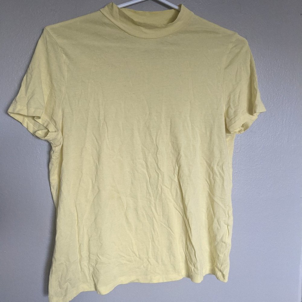 Highlighter Neon Yellow Tee with High Neck
